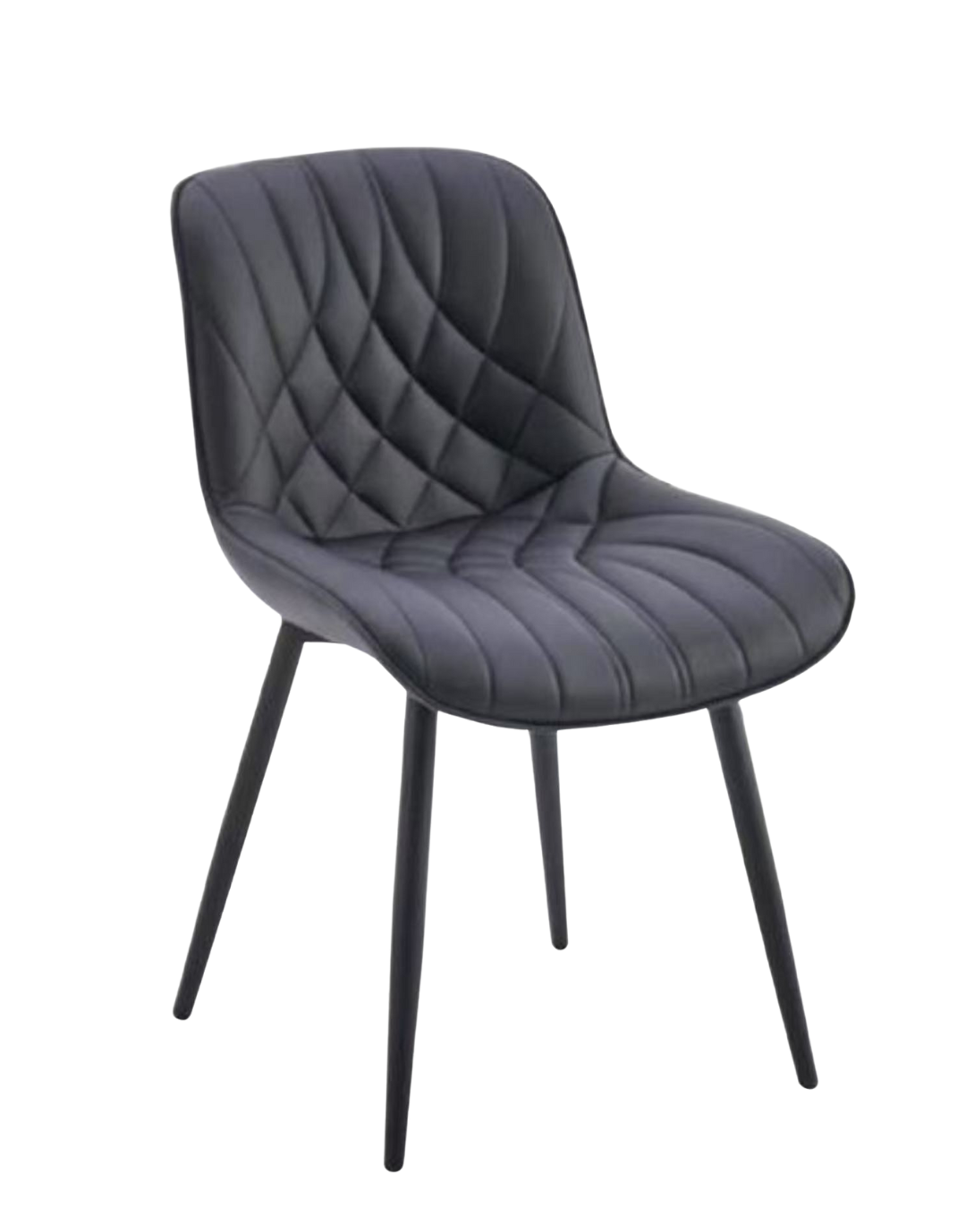 Indoor modern chair with vertical pattern and black legs