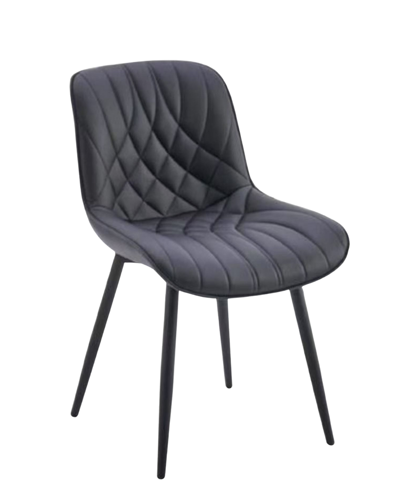 Indoor modern chair with vertical pattern and black legs