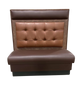48" Single Booth with Brown Seat and Light Brown Tufted Back