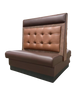 48" Double Booth with Brown Seat and Light Brown Tufted Back