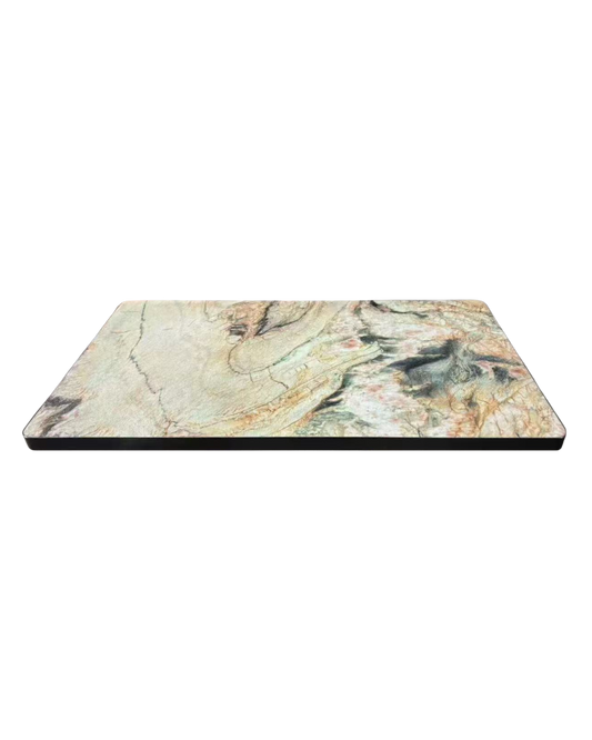Sintered Stone Table Top with Stainless Steel Edge
