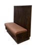 52" H Single Booth with Walnut Color Wood Back