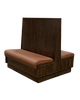 51" Double Booth with Walnut Color Wood Back