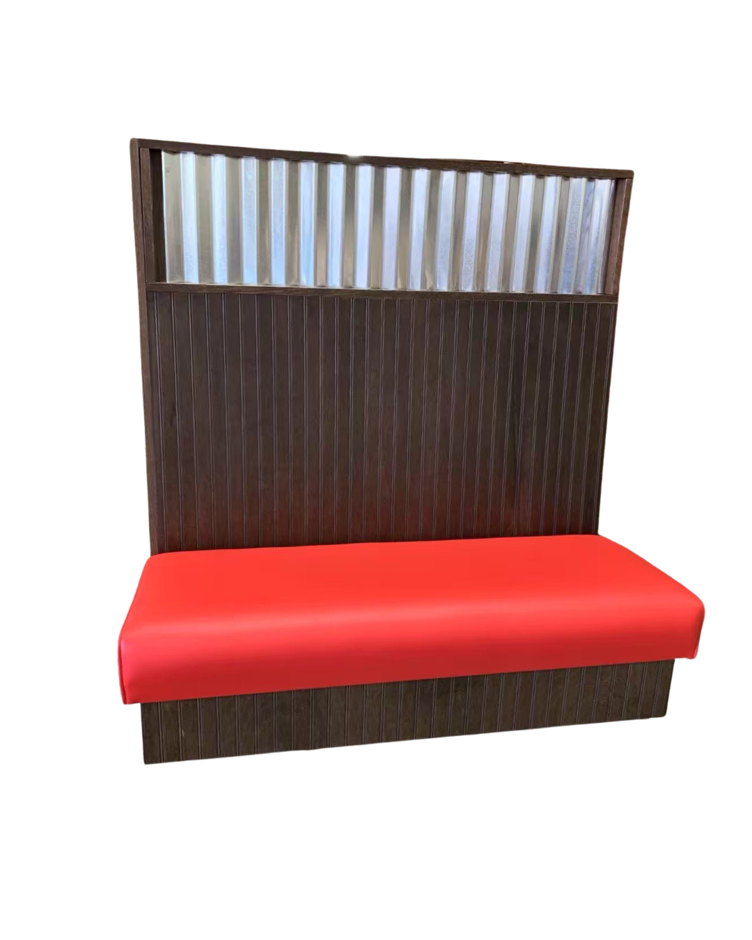 52" Single Booth with Vinyl Seat and Wood Back