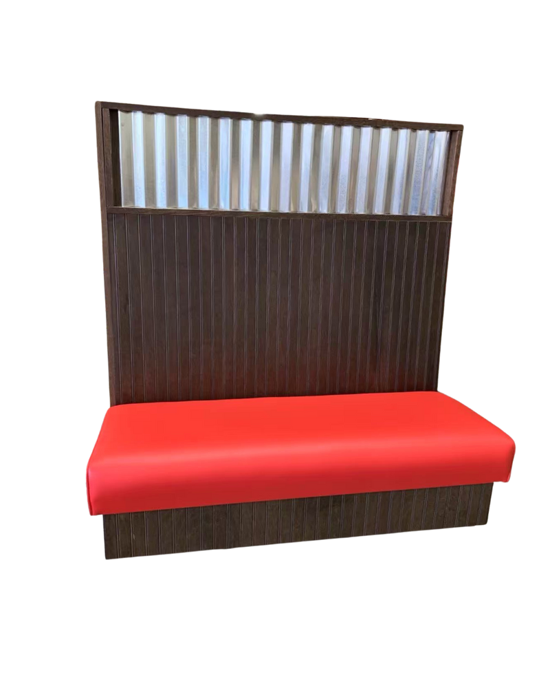 52" Single Booth with Vinyl Seat and Wood Back