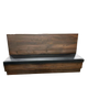 72" Wall Bench in Solid Wood Walnut Color Back & Black Vinyl Seat