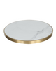 Snow White Marble Sintered Stone Table Top with Gold Stainless Steel Edge