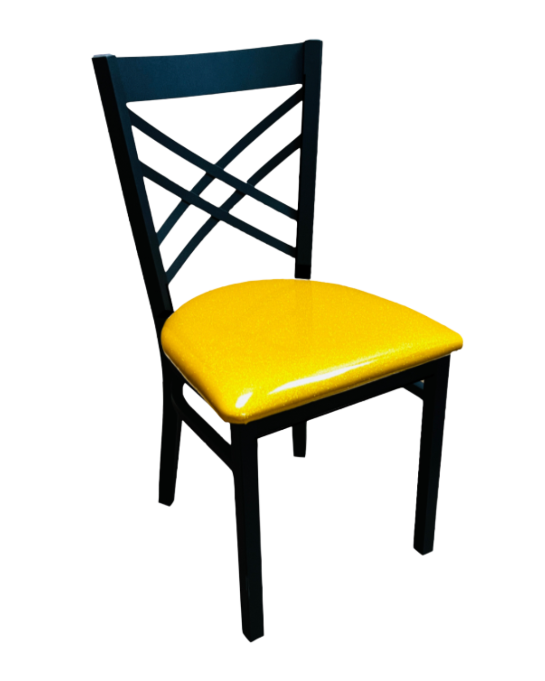 Black Wood Chair with Yellow Seat