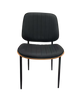 Mid-Century Indoor Modern Metal Chair with Black Vinyl