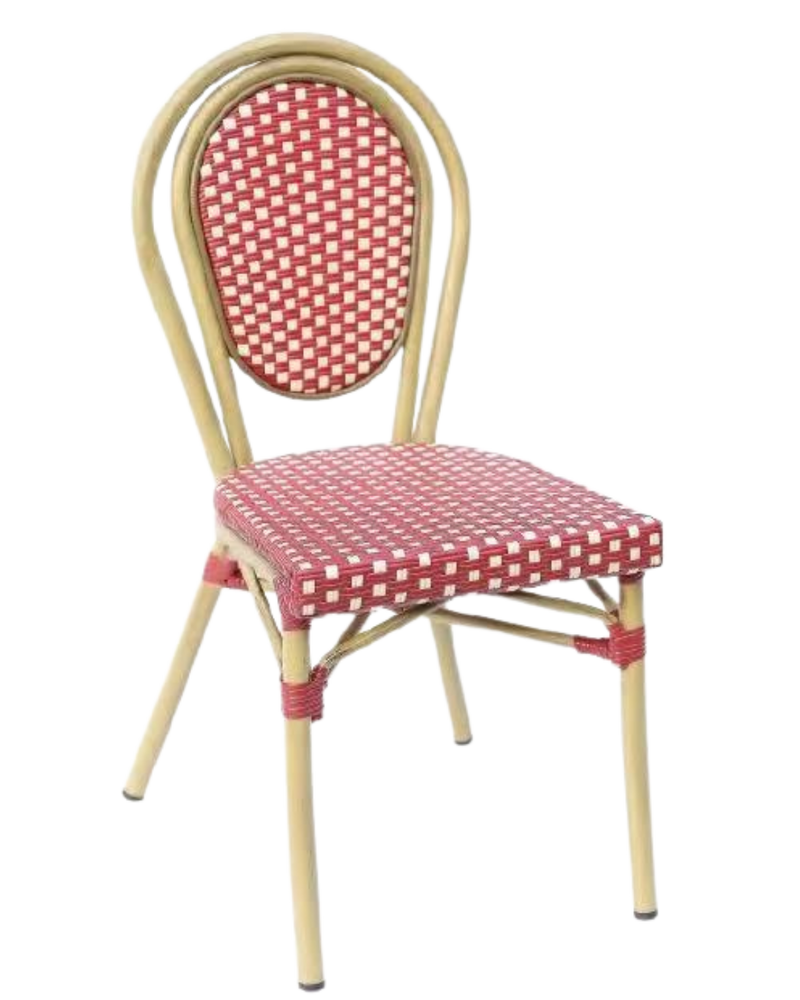 Aluminum PE Tartan Chair in Red