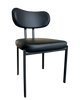Classic Indoor Metal Chair with Black Upholstered Seat and Backrest