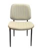 Mid-Century Indoor Modern Metal Chair with White Vinyl
