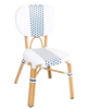 Aluminum Rattan Chair in White & Blue