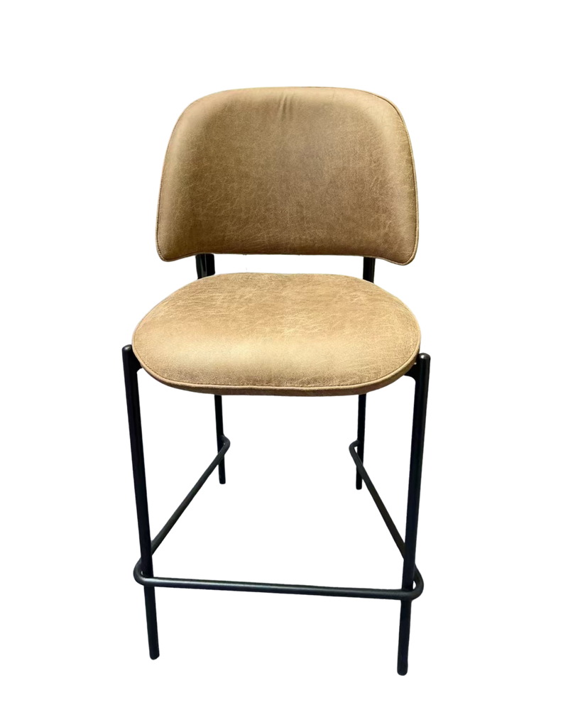 Indoor Metal Barstool with Vinyl Seat and Back