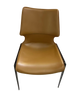 Camel Brown Vinyl Chair with Curved Backrest