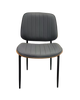 Mid-Century Indoor Modern Metal Chair with Grey Vinyl