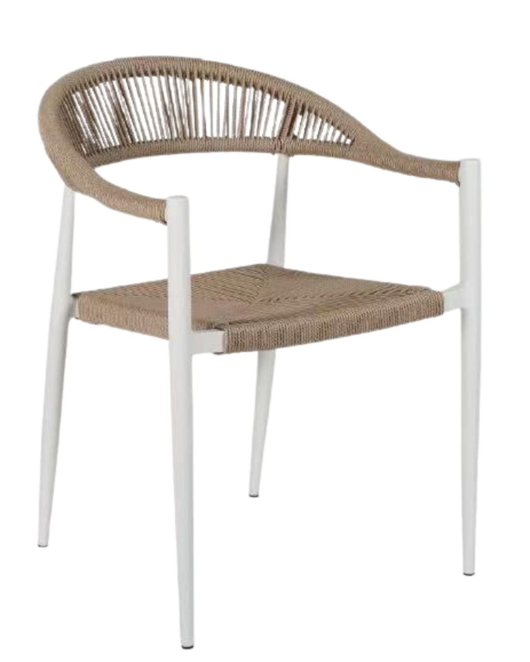 Aluminum Chair with Synthetic Fiber in Bone Color