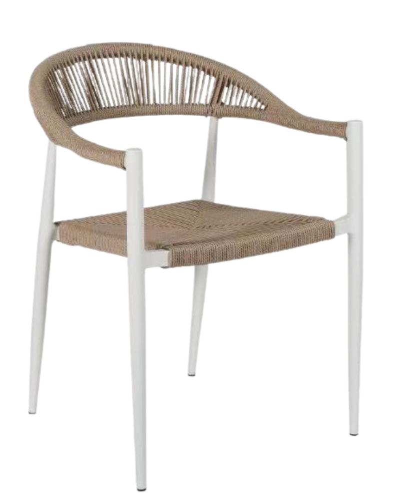 Aluminum Chair with Synthetic Fiber in Bone Color