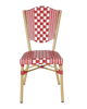 Aluminum Rattan Chair in Red & White