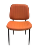Mid-Century Indoor Modern Metal Chair with Orange Vinyl