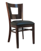 Dark Walnut Wood Chair with Black Seat