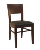 Dark Walnut Wood Chair with Black Vinyl Seat