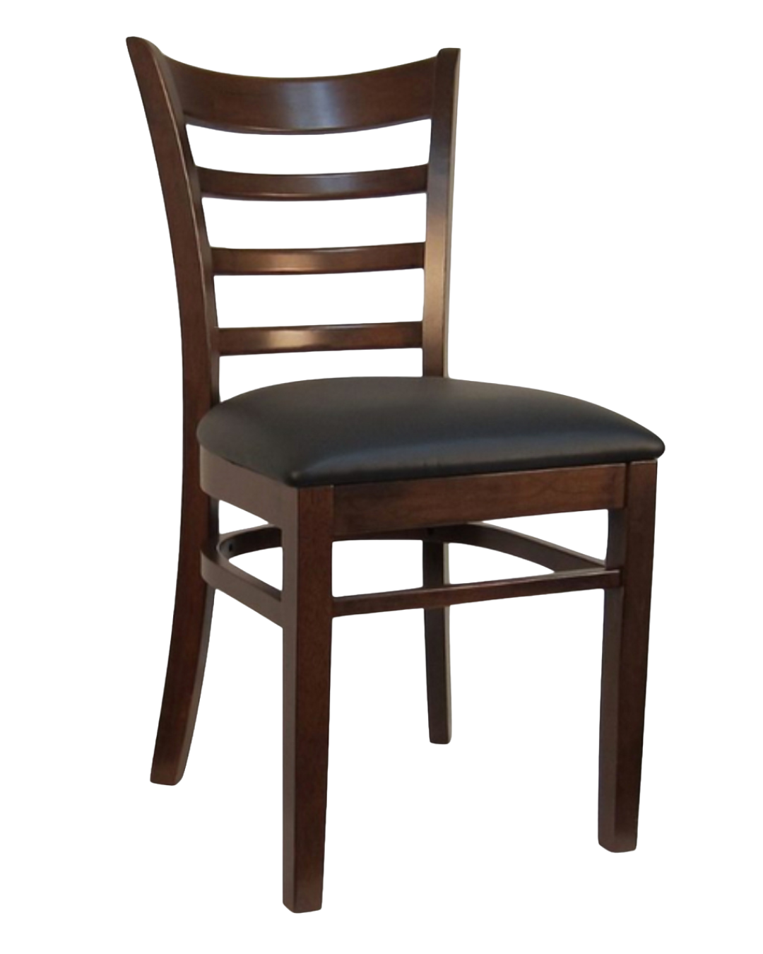 Dark Brown Wood Chair with Black Seat