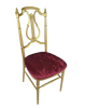 Gold Aluminum Frame Chair with Fabric Red Seat