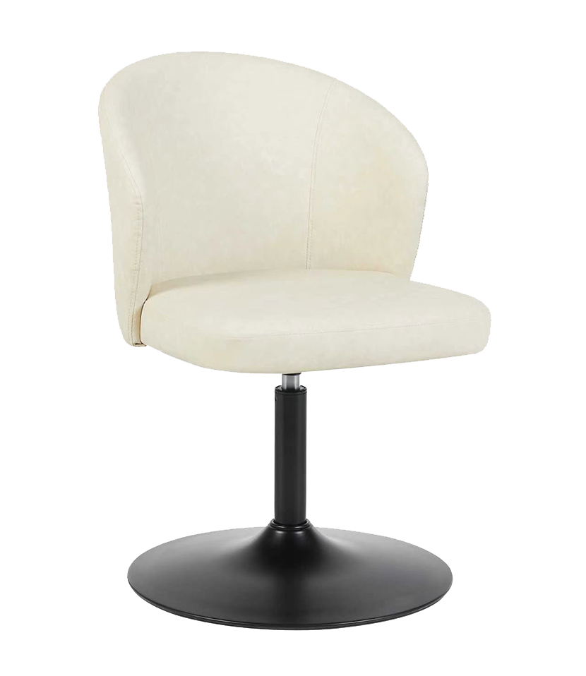 Indoor Metal Chair w/ White Seat, Finish Black Frame