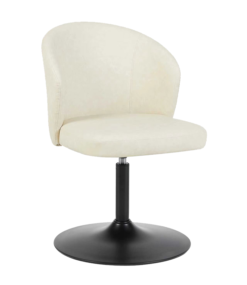 Indoor Metal Chair w/ White Seat, Finish Black Frame