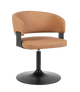 Indoor Metal Chair W/ Brown Seat, Finish Black Frame
