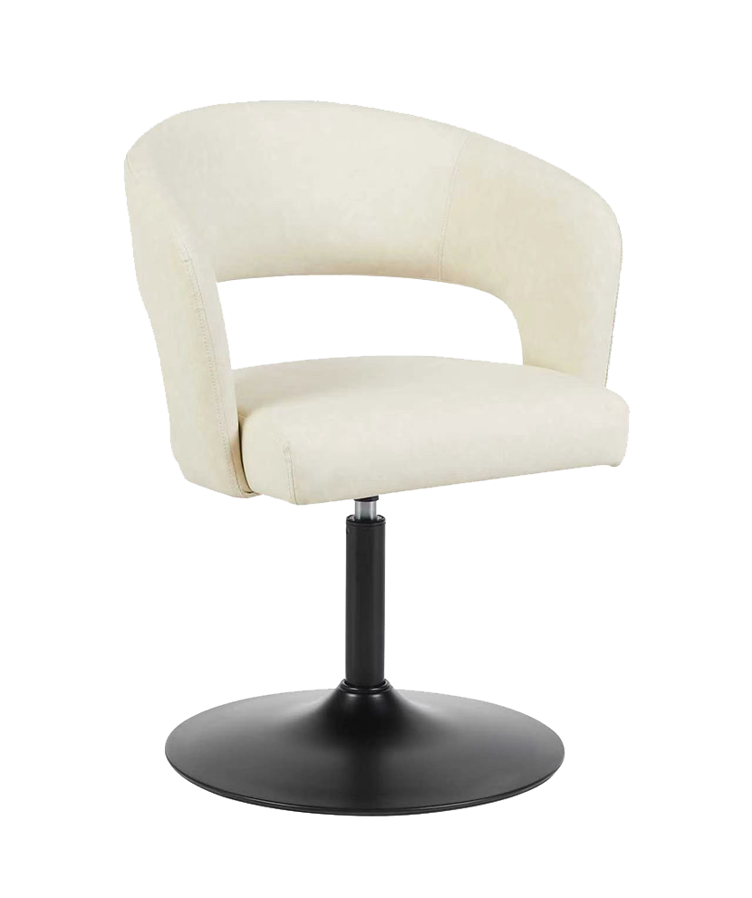 Indoor White Vinyl Seat and Back Metal Chair w/ Black Frame