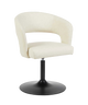 Indoor White Vinyl Seat and Back Metal Chair w/ Black Frame