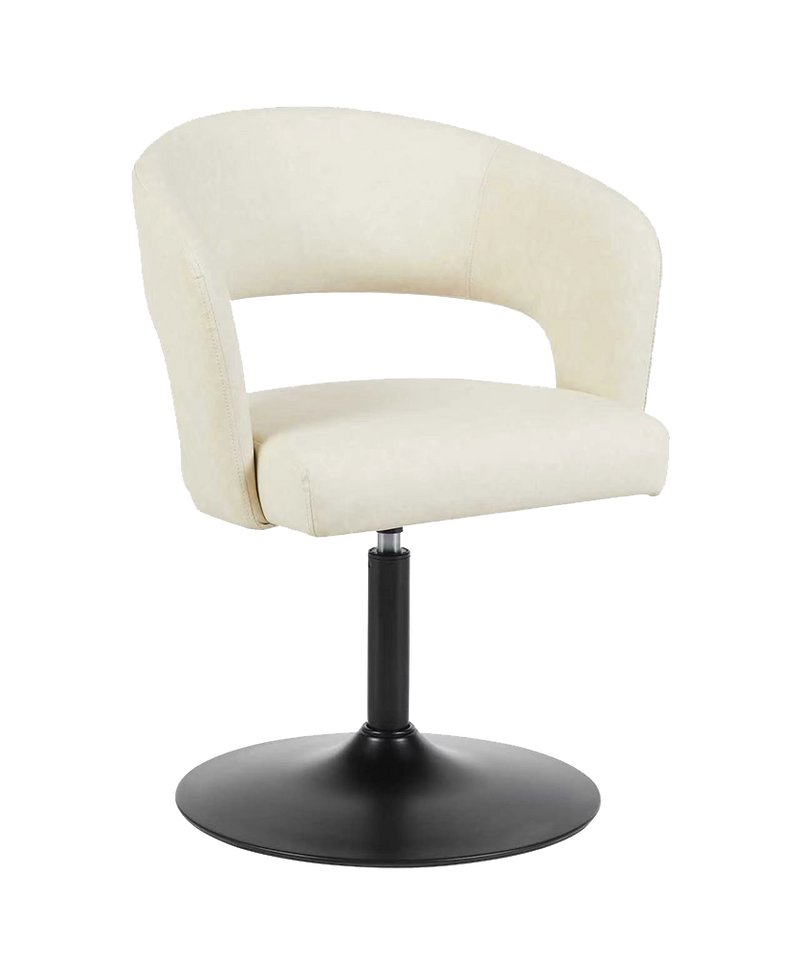 Indoor White Vinyl Seat and Back Metal Chair w/ Black Frame
