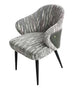 Indoor Modern Nordic Upholstered Accent Metal Chair w/ Grey Seat