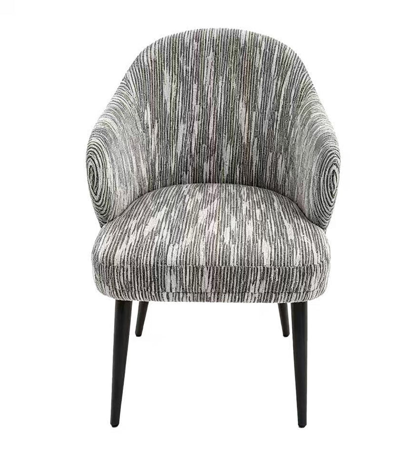 Indoor Modern Nordic Upholstered Accent Metal Chair w/ Grey Seat