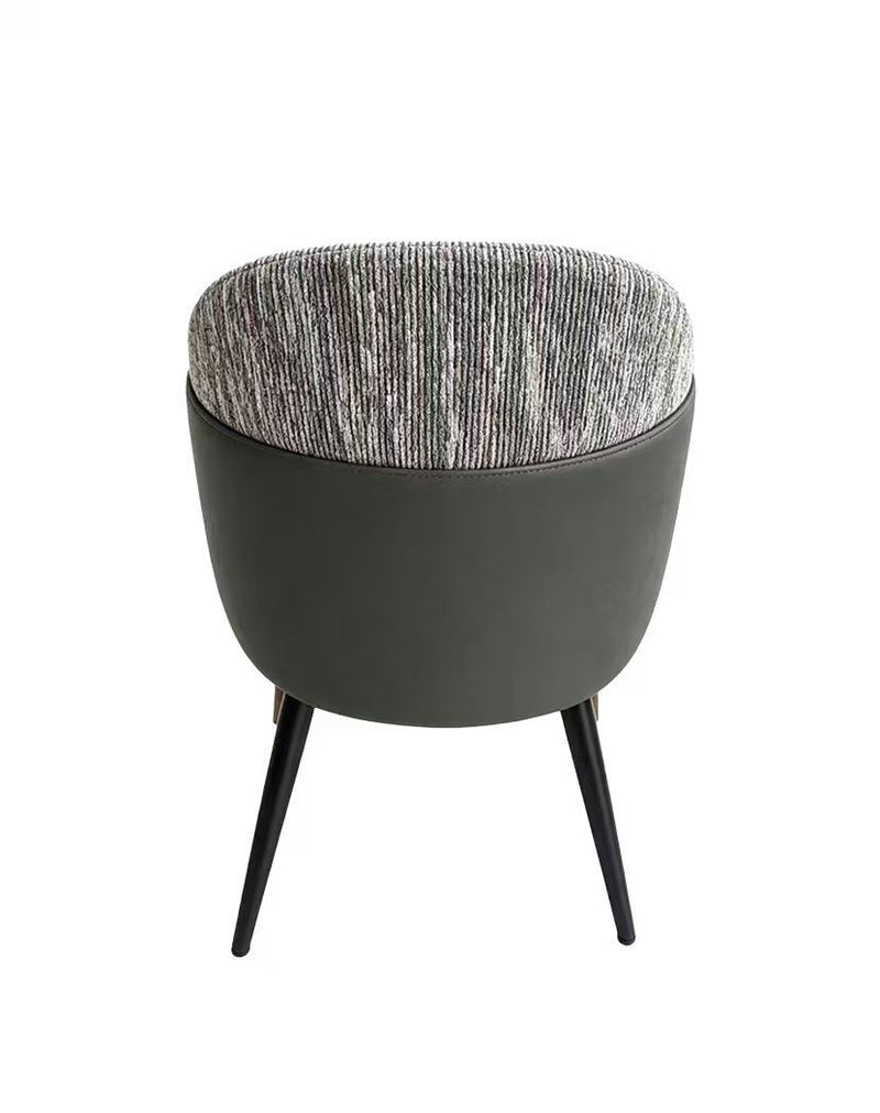 Indoor Modern Nordic Upholstered Accent Metal Chair w/ Grey Seat