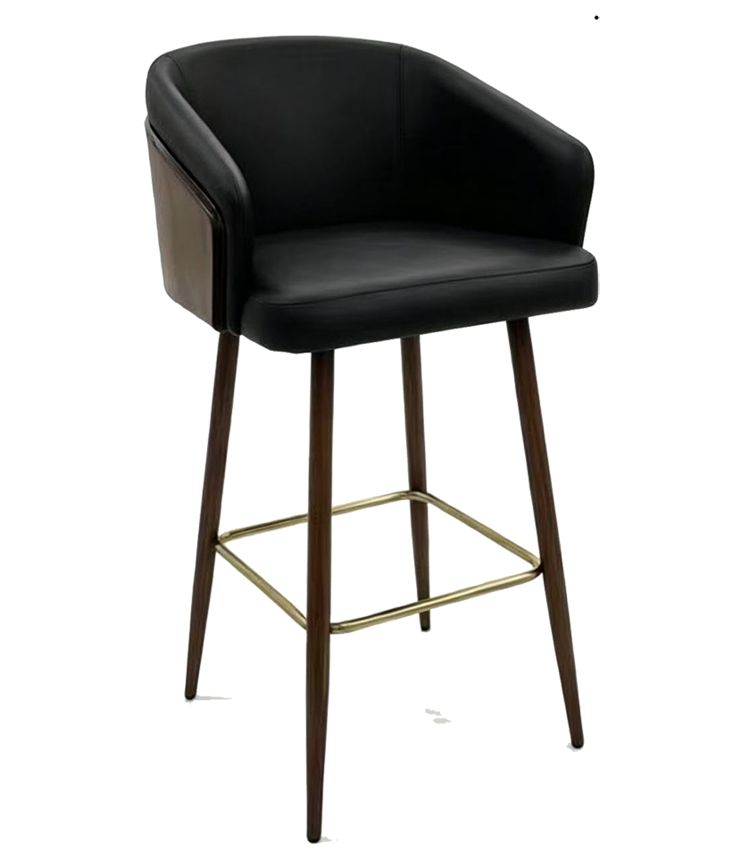 Indoor Barstool w/ Black Vinyl Seat