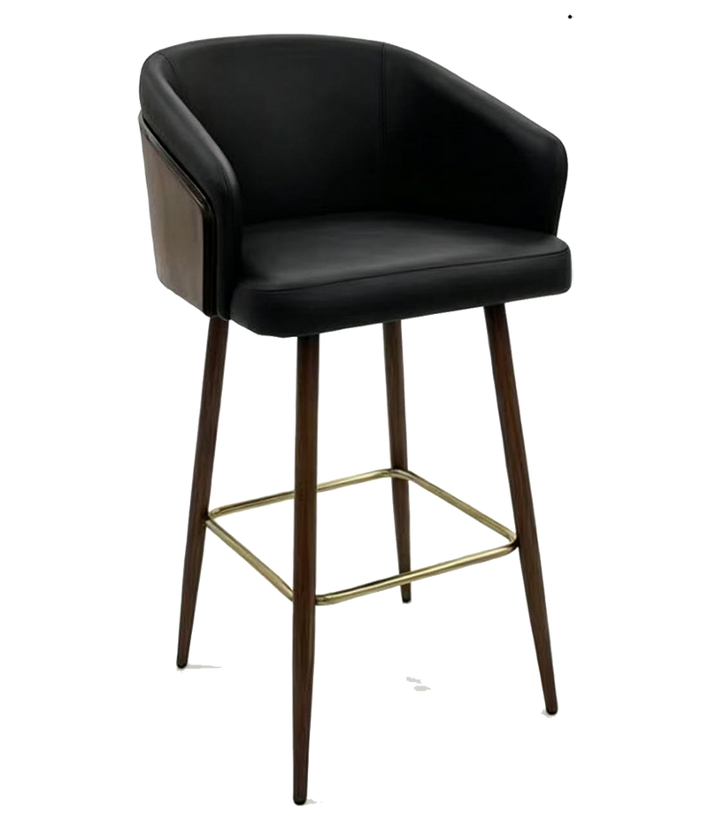 Indoor Barstool w/ Black Vinyl Seat