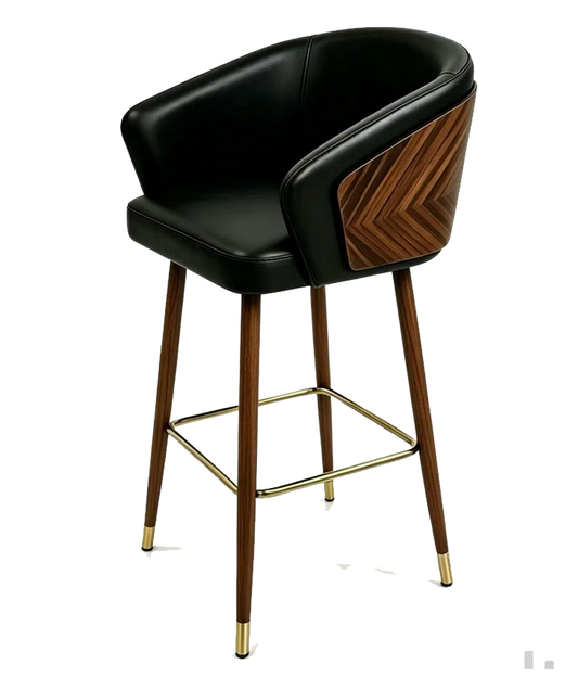 Indoor Barstool w/ Black Vinyl Seat