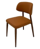 Indoor Metal Chair W/ Brown Vinyl Seat