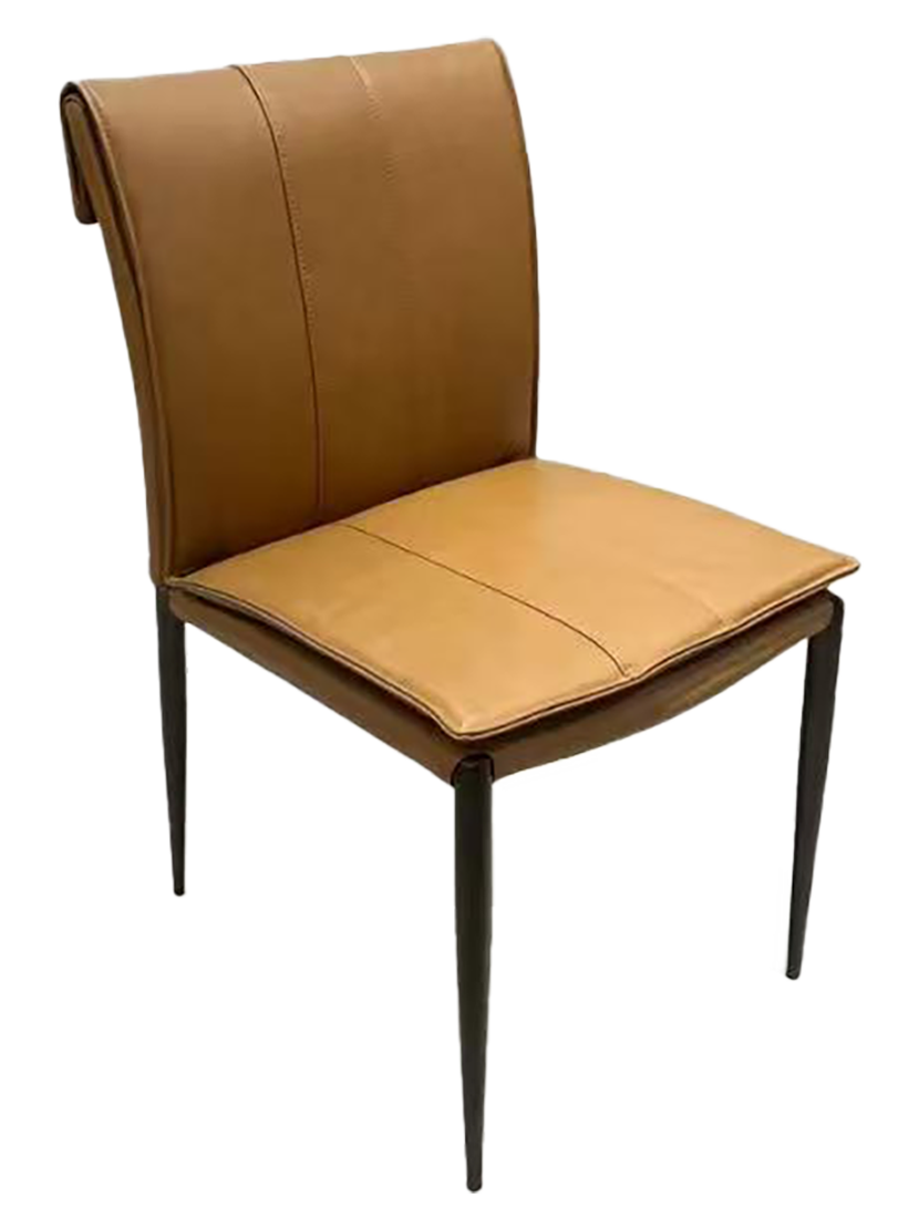 Indoor Brown Vinyl Chair W/ Walnut Wood Grain Frame