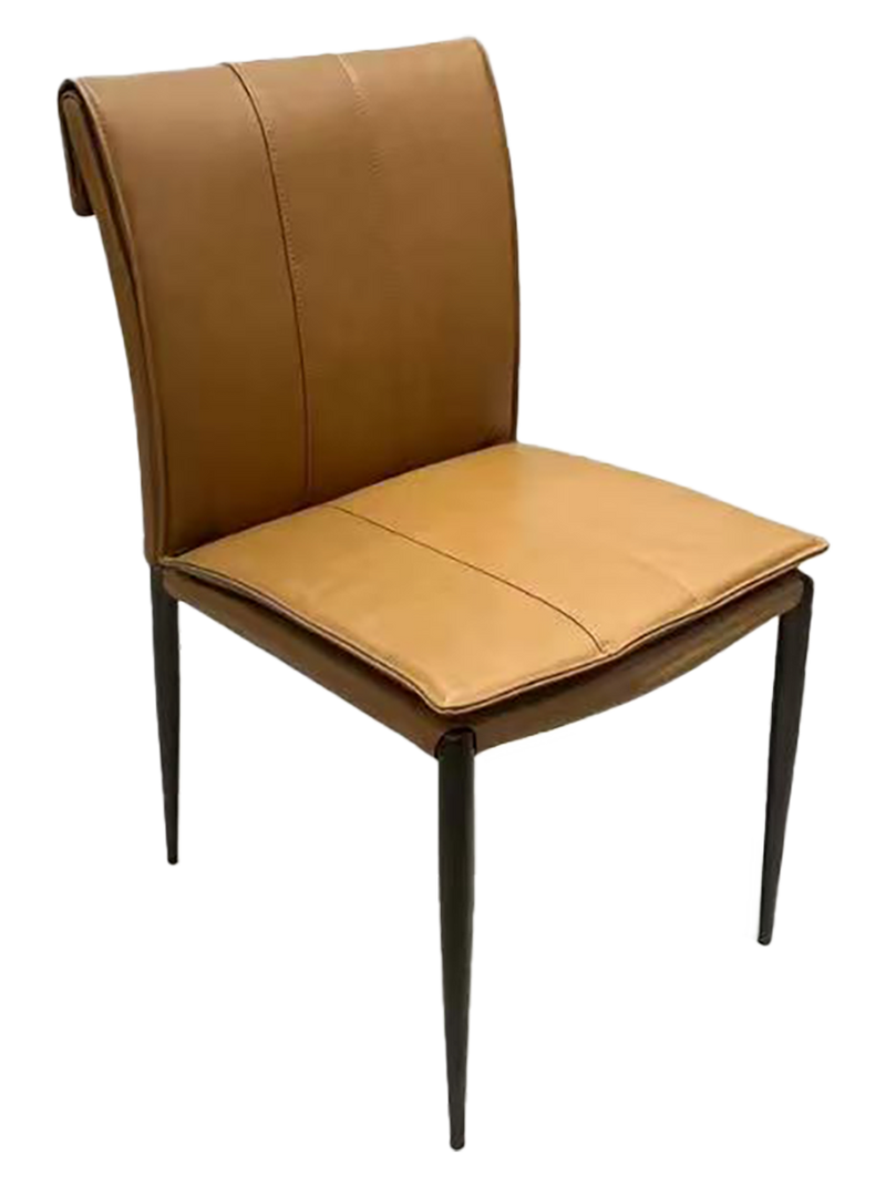 Indoor Brown Vinyl Chair W/ Walnut Wood Grain Frame