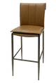 Indoor Brown Vinyl Barstool W/ Walnut Wood Grain Frame