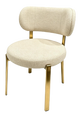 Indoor Golden Metal Chair W/ Beige Fabric Seat