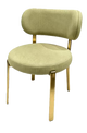 Indoor Golden Metal Chair W/ Pale Green Fabric Seat