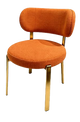 Indoor Golden Metal Chair W/ Orange Fabric Seat