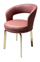 Metal Golden Frame Chair W/ Red Vinyl Seat