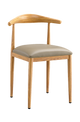 Indoor Wood Grain OX Chair with Grey Seat, Finish Natural