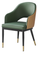 Indoor Black Metal Chair W/ Green Vinyl Seat
